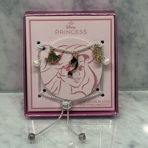 Disney Ariel Princess Fine Silver Plated Adjustable Bracelet